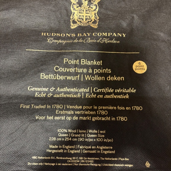 Authentic Hudson’s Bay Company HBC 6-Point Wool Blanket queen multistripe - Picture 5 of 6